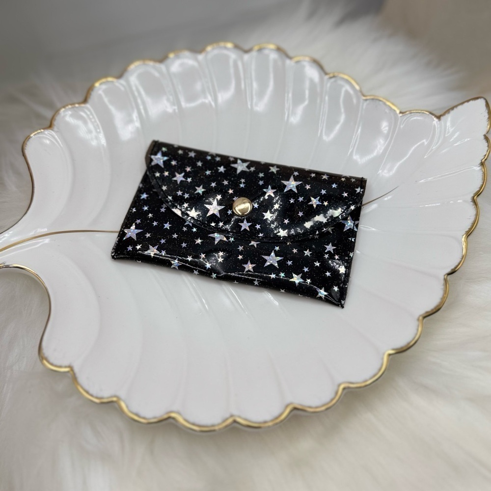 Starry Star Night Black Clear Card Case Wallet - Picture 5 of 6